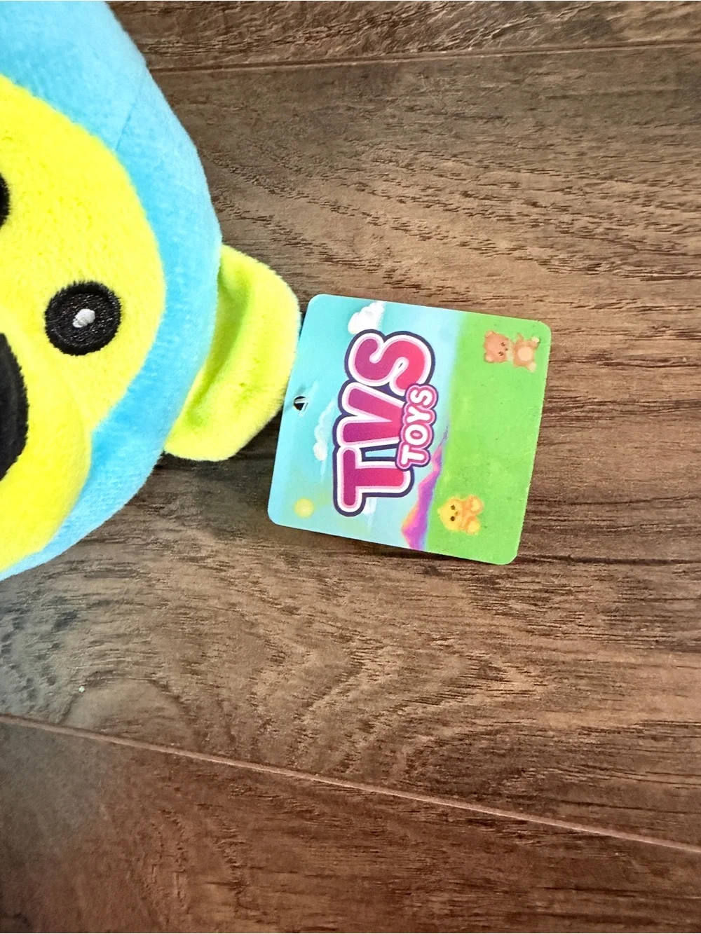 Collectible Plush Stuffed Bear Animal Neon blue yellow TVS Toys